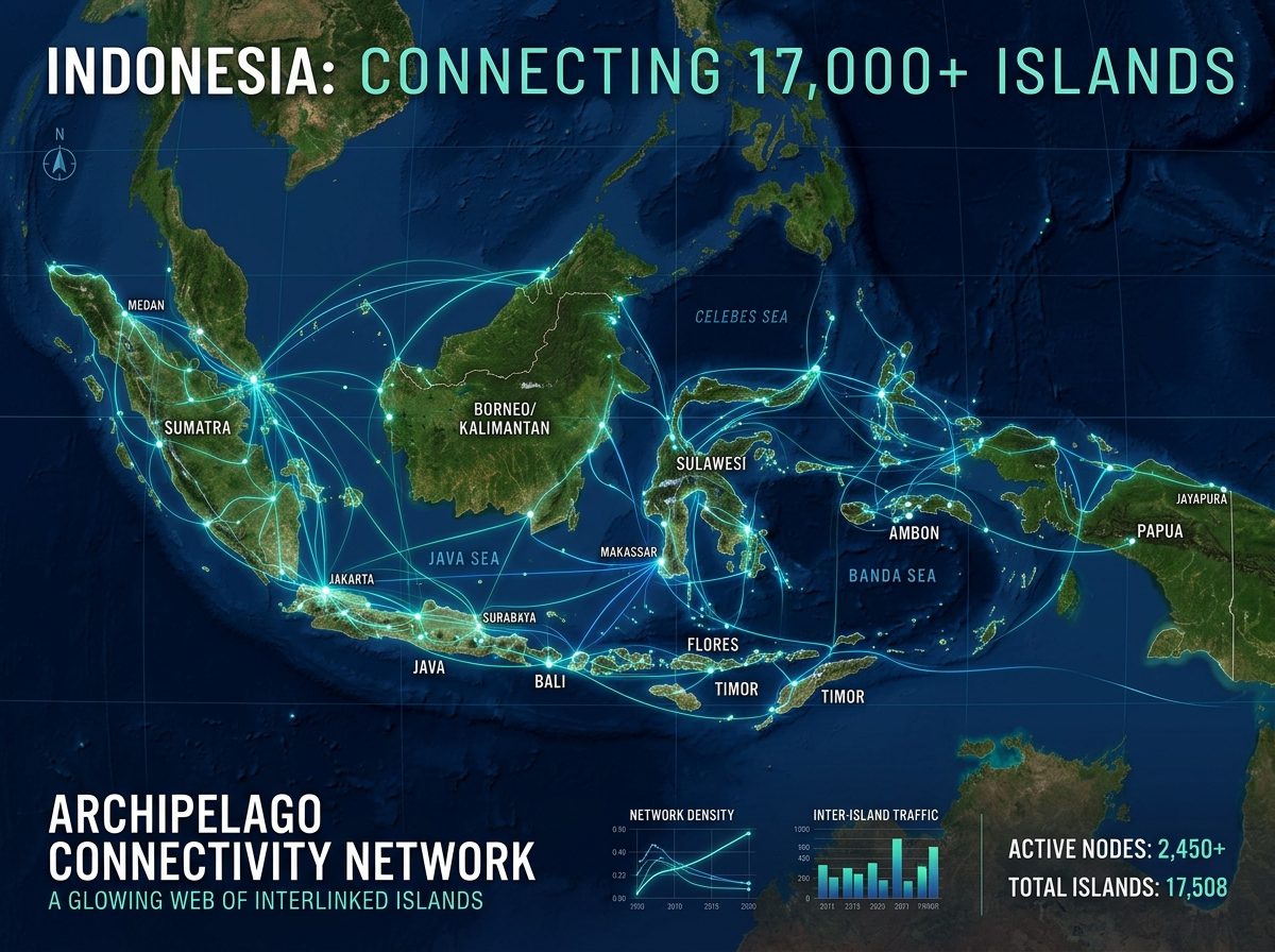 Indonesia archipelago coverage map